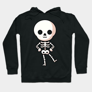 Cute Halloween Skeleton in a Dancing Pose | Halloween Design for Skeleton Lovers Hoodie